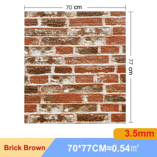 3D Brick Wall Sticker - Self-Adhesive PVC Decor for Modern Interiors