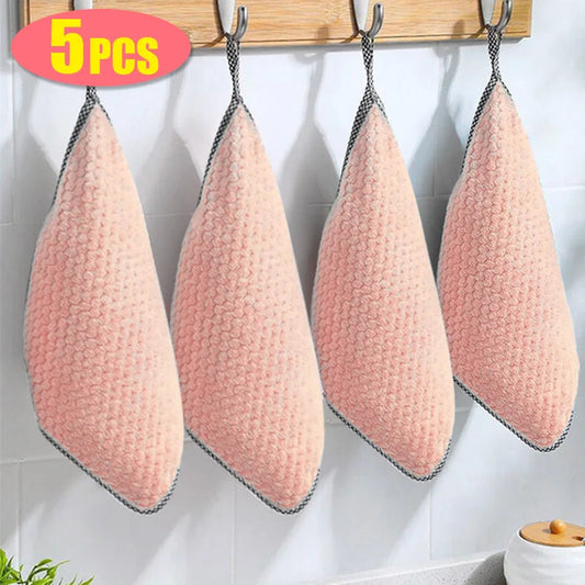 Coral Fleece Kitchen Cleaning Cloths - Soft & Highly Absorbent Towels