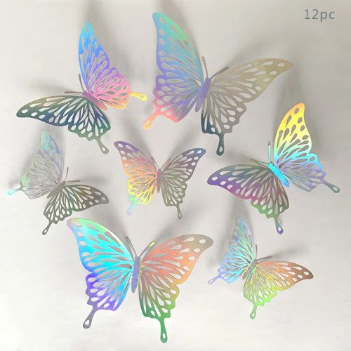 Elegant Rose Gold 3D Butterfly Ornaments for Romantic Home Decor