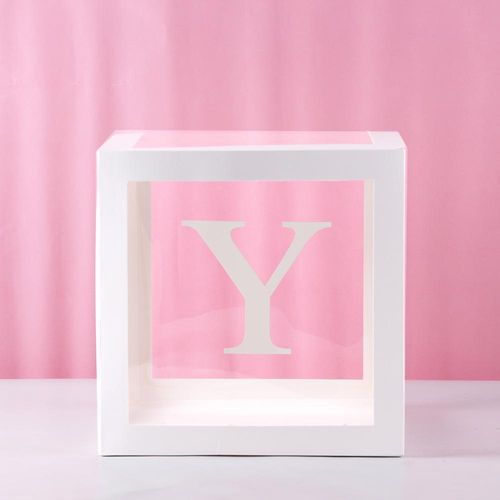 FENGRISE Transparent Alphabet Balloon Box for Birthday & Party Decor