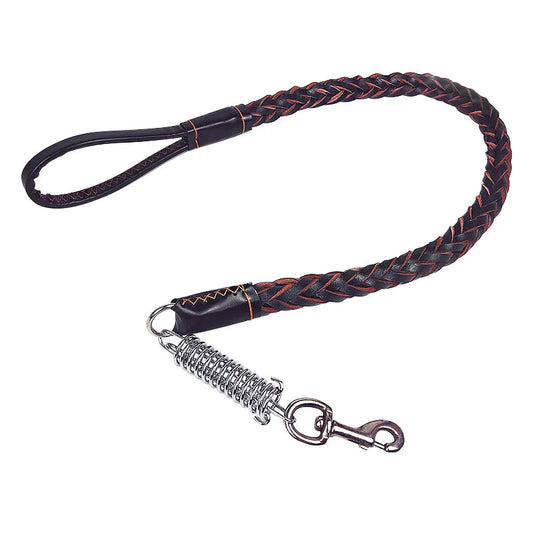 Genuine Leather Braided Heavy Duty Dog Leash for Training and Walking