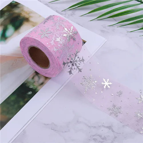 DHANXINZ Floral Printed Organza Ribbons - Perfect for Events & Decorations