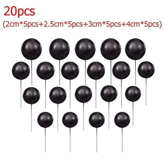 20pcs Colourful Foam Glitter Balls - Perfect Cake Decoration Toppers
