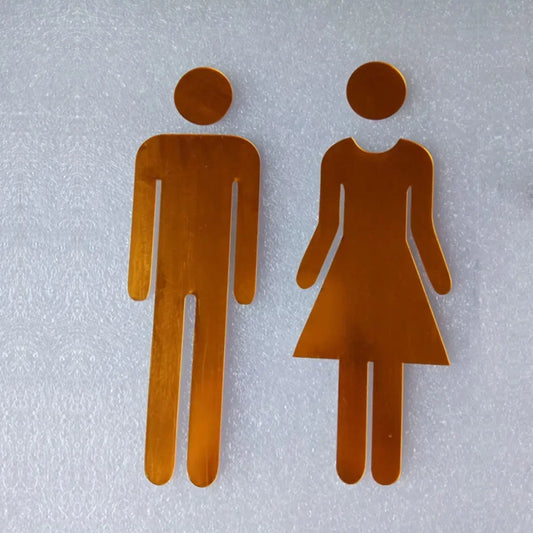 1 Pair DIY Man & Woman Toilet Sticker WC Door Sign Decals Toilet Signs Restroom Washroom Signage Plaque Wall Sticker Decor