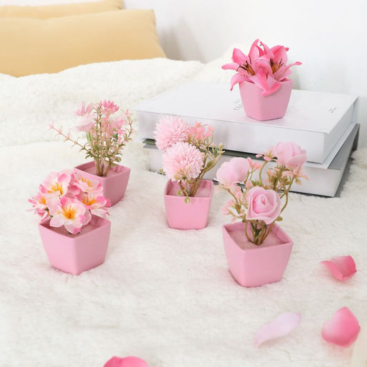 Elegant Pink Artificial Flower Set - Perfect for Home Decoration