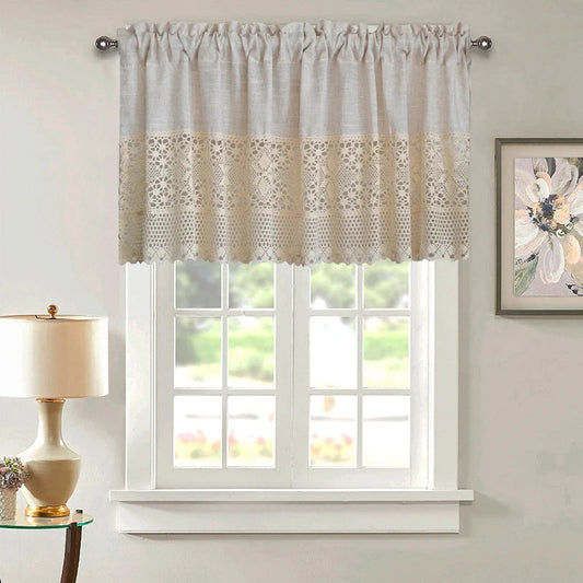 AiFish Embroidered Cotton Linen Curtain - Customisable Window Decor
