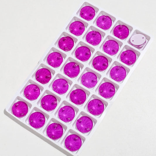 Neon Round Glass Rhinestones - Sew-On for Wedding Dresses & Garments