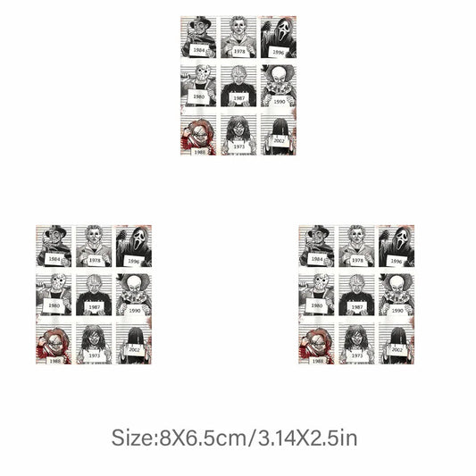Halloween Iron-On Patches for Clothing - 3D Horror Movie Designs