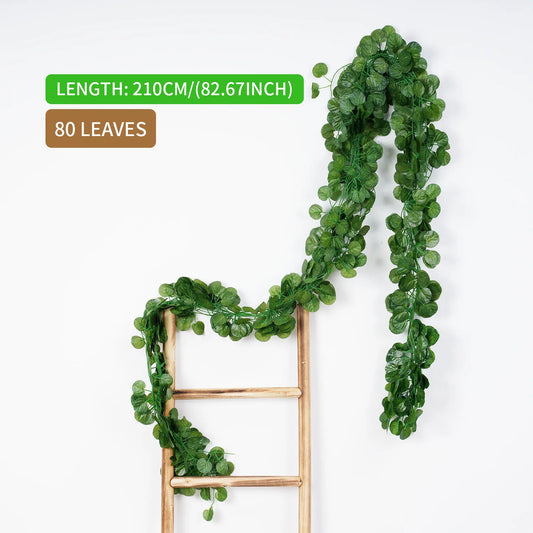1Pcs 210Cm Green Silk Artificial Hanging Christmas Garland Plants Vine Leaves DIY Garden Wedding Home Party Bathroom Decoration