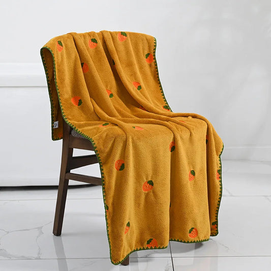 TayoYiNiu Cartoon Bath Towel - Soft Coral Velvet for Home Bathroom