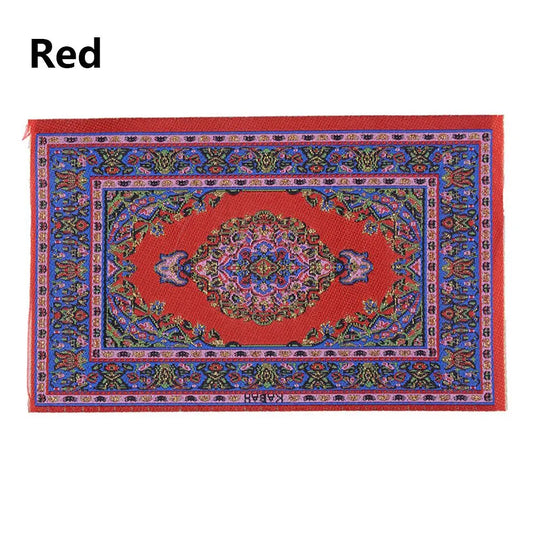 1:12 Scale Turkish Style Miniature Weaving Rug Mini House Decor Playing House Floor Coverings Carpet Dollhouse Accessories