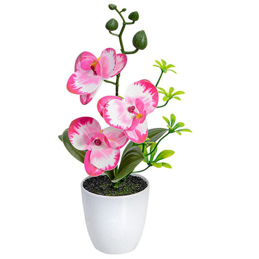 Artificial Orchid Plant in Vase - High-Quality Decorative Flower