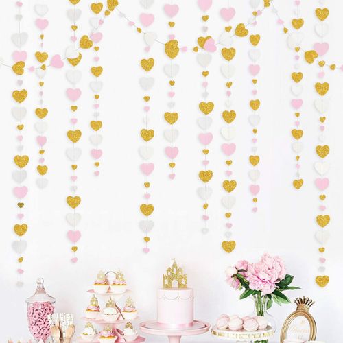 Autumn Paper Heart Garlands - 4m Festive Streamers for Celebrations