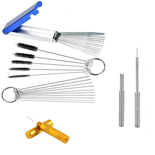 Airbrush Spray Gun Nozzle Cleaning Kit Needle & Brush Set Repair Tool Brush Set Carburetor Carbon Dirt Jet Portable Clean Tools