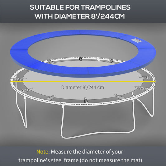 HOMCOM \'ce\'a6244cm Trampoline Pad Pads Replacement Trampoline Accessories Safety Surround Pads Padding - 8ft Blue