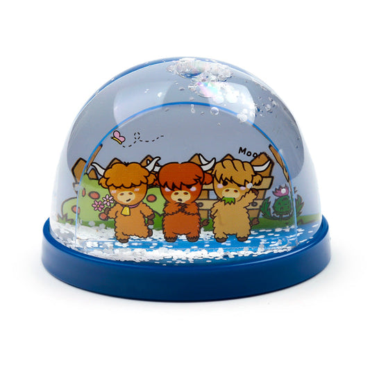 Adoramals Highland Coo Cow Medium Glitter Snow Storm