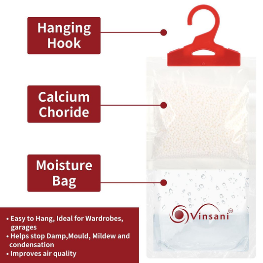 VINSANI 6PC HANGING WARDROBE DEHUMIDIFIER BAG