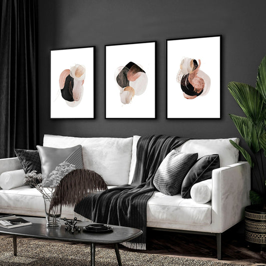 Abstract wall pictures | set of 3 wall art prints