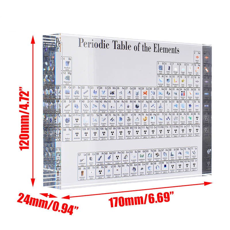 Acrylic Chemical Element Periodic Table Learning Display Card Crystal Element Periodic Table Crafts | Luxury Home Accessories | Heulog Glow