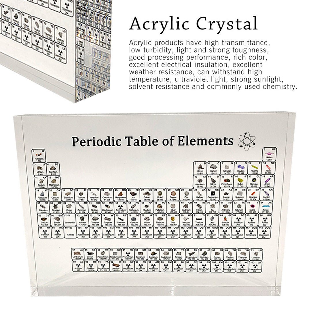 Acrylic Chemical Element Periodic Table Learning Display Card Crystal Element Periodic Table Crafts | Luxury Home Accessories | Heulog Glow