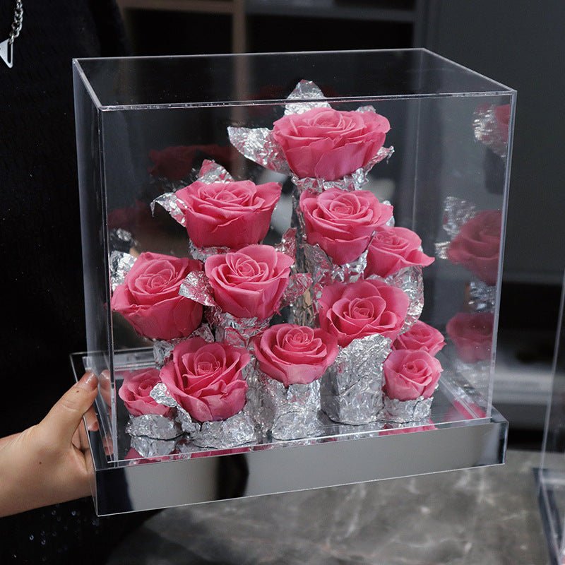 Acrylic Flower Box Valentine's Day Christmas Gift | Luxury Home Accessories | Heulog Glow