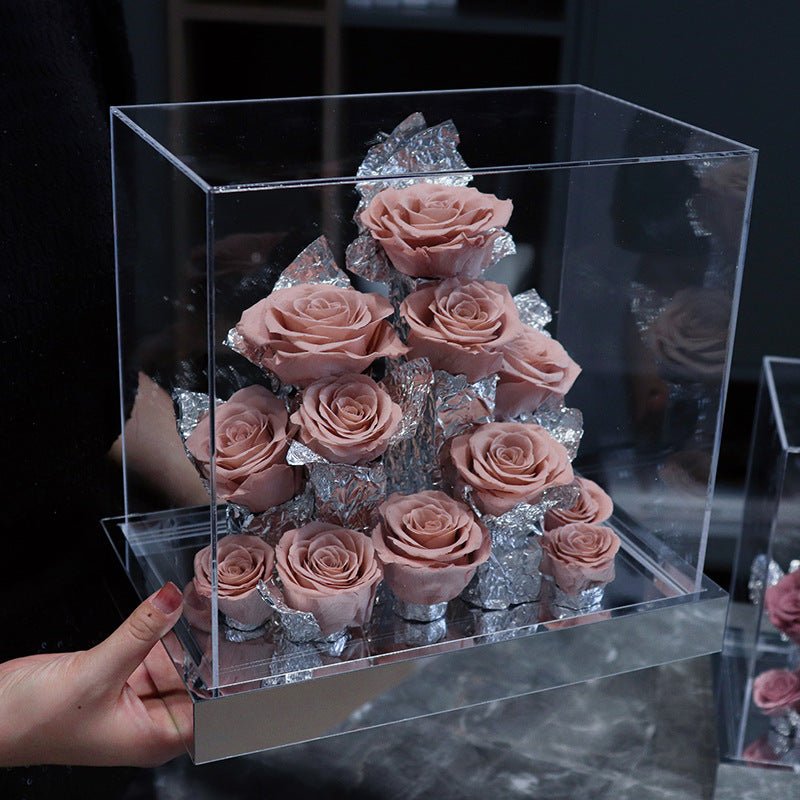 Acrylic Flower Box Valentine's Day Christmas Gift | Luxury Home Accessories | Heulog Glow