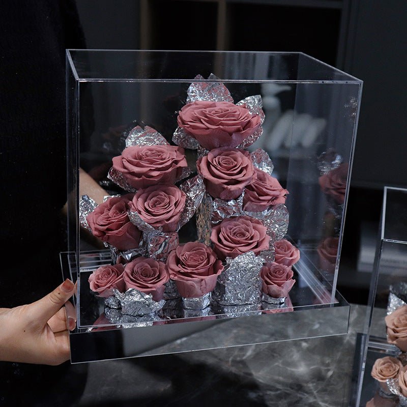Acrylic Flower Box Valentine's Day Christmas Gift | Luxury Home Accessories | Heulog Glow