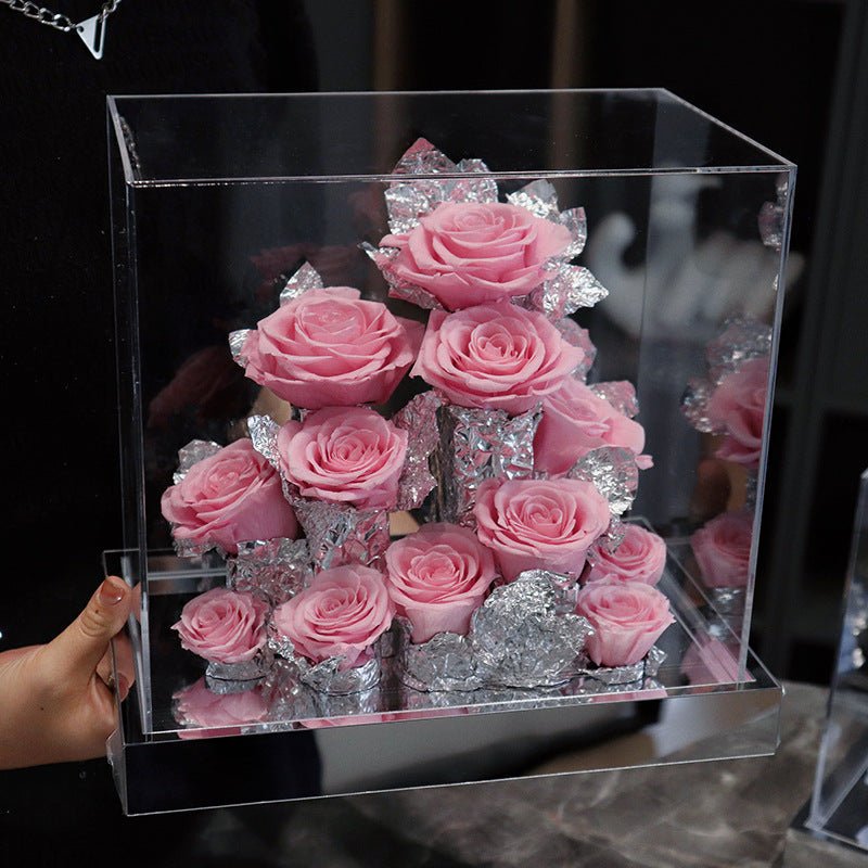 Acrylic Flower Box Valentine's Day Christmas Gift | Luxury Home Accessories | Heulog Glow