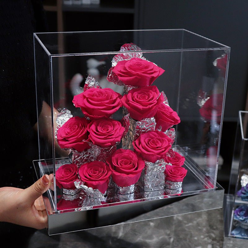 Acrylic Flower Box Valentine's Day Christmas Gift | Luxury Home Accessories | Heulog Glow