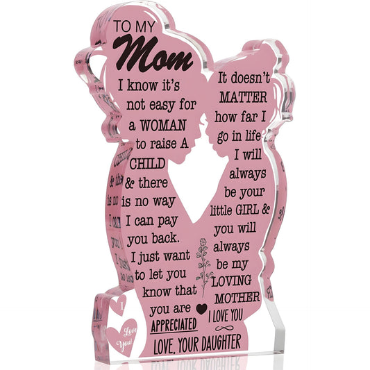 Acrylic Ornament Heart-shaped Crafts Mother's Day Father's Day Gift | Luxury Home Accessories | Heulog Glow