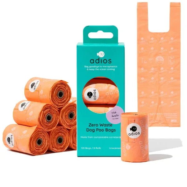 Adios Plastic 8 rolls in Pink (120 bags) - Handle on a Roll | Luxury Home Accessories | Heulog Glow