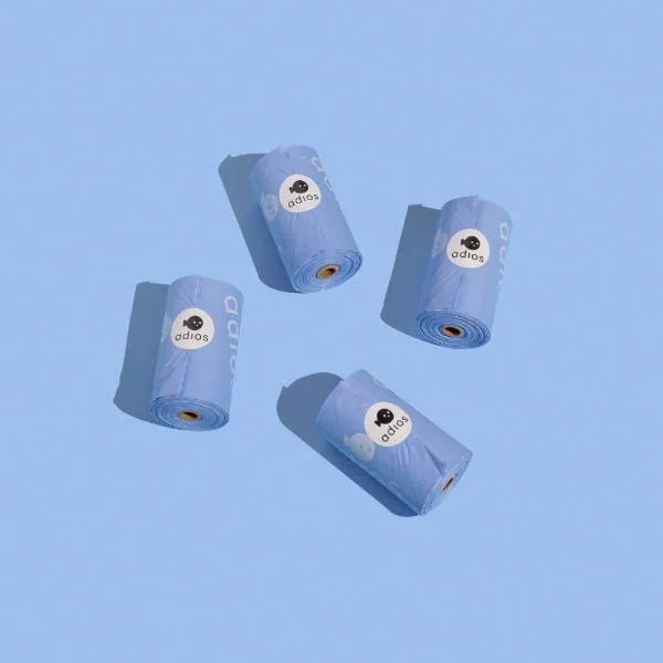 Adios Plastic Compstable Poo Bag Blue 15''s | Luxury Home Accessories | Heulog Glow