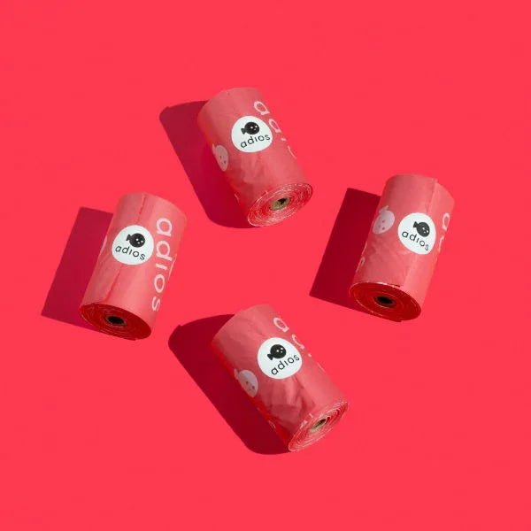 Adios Plastic Compstable Poo Bag Hot Pink 15''s | Luxury Home Accessories | Heulog Glow