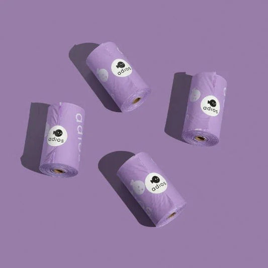 Adios Plastic Compstable Poo Bag Lilac 15''s | Luxury Home Accessories | Heulog Glow