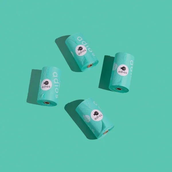 Adios Plastic Compstable Poo Bag Mint 15''s | Luxury Home Accessories | Heulog Glow