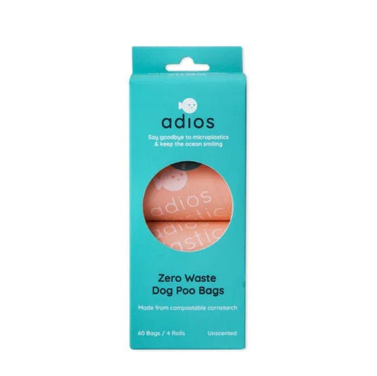 Adios Plastic Compstable Poo Bag Pink 4 x 15''s | Luxury Home Accessories | Heulog Glow