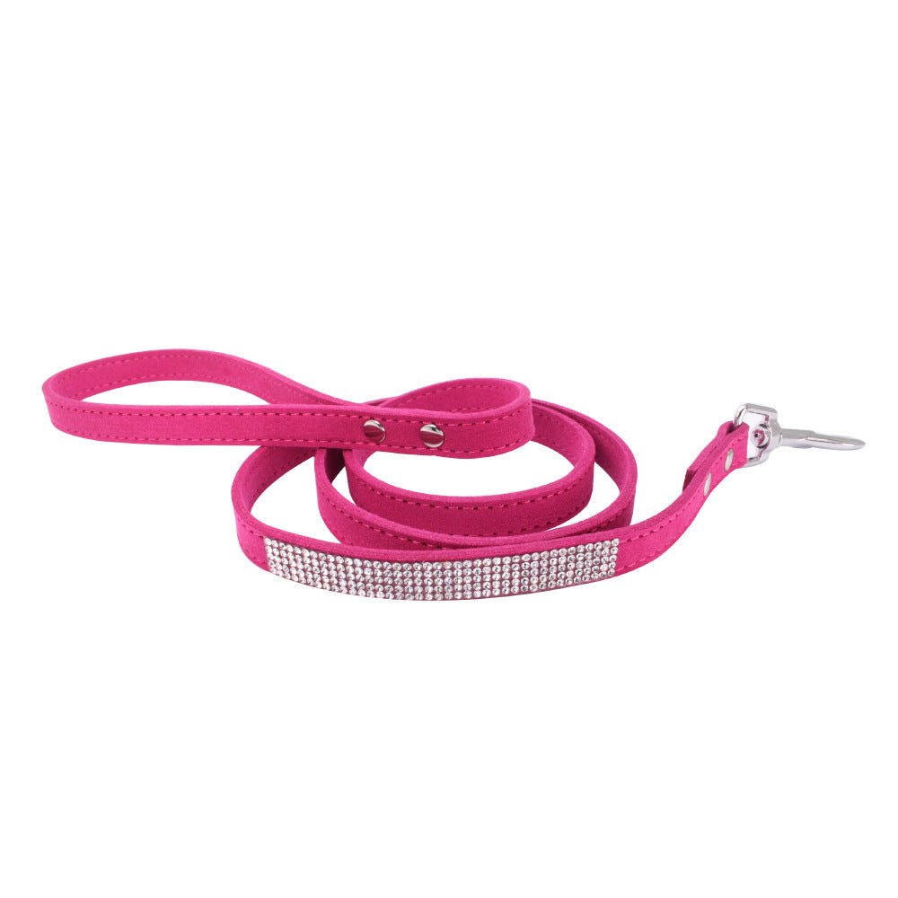 Adjustable Suede Leather Dog Collar Leash Set | Luxury Home Accessories | Heulog Glow