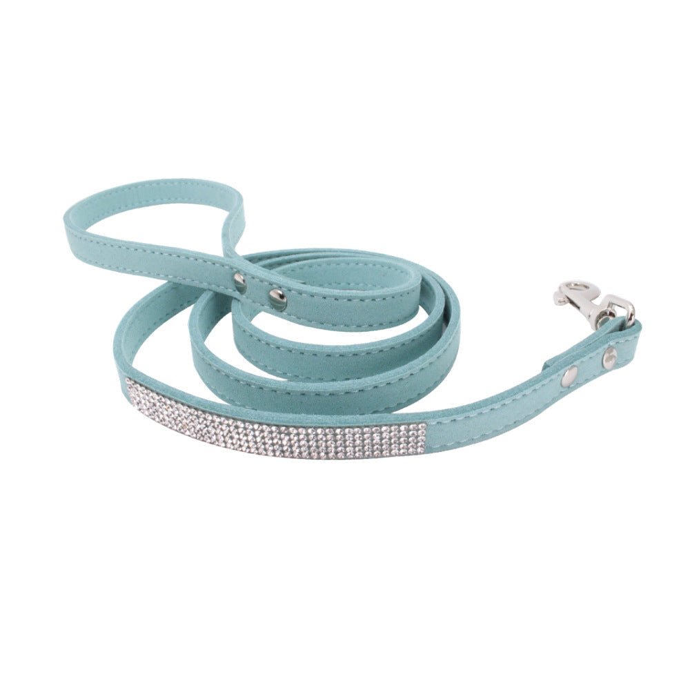 Adjustable Suede Leather Dog Collar Leash Set | Luxury Home Accessories | Heulog Glow