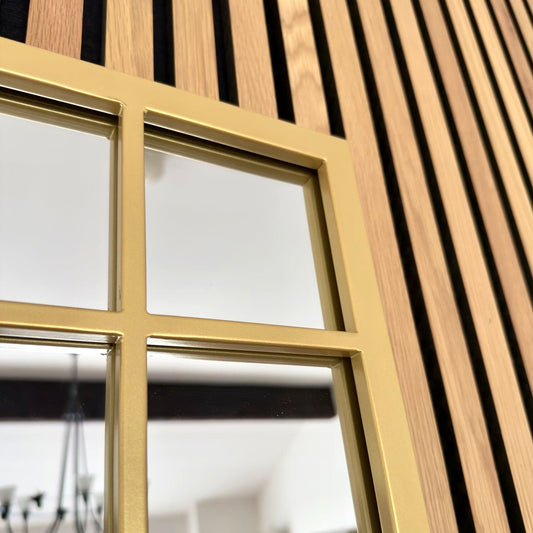 Aimi - Gold Metal Rectangle Window Mirror - 95cm x 120cm.