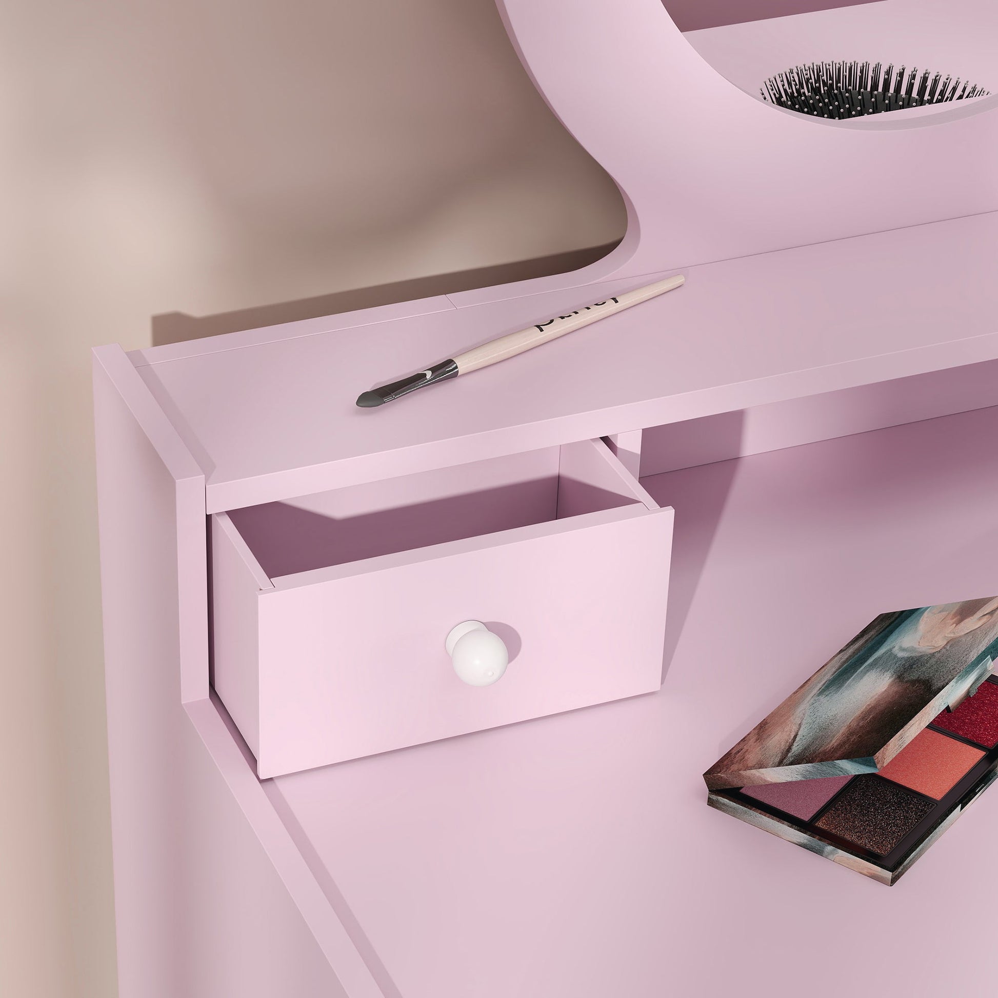 AIYAPLAY Kids Dressing Table Set Kids Make up Table with Stool and Mirror, Storage Drawers, Gift for Aged 3-8 | Luxury Home Accessories | Heulog Glow