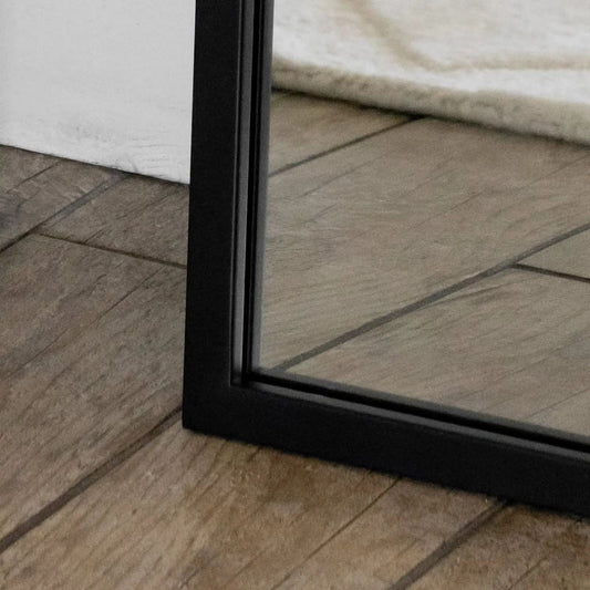 Akiko - Black Metal Arched Mirror - 70cm x 50cm