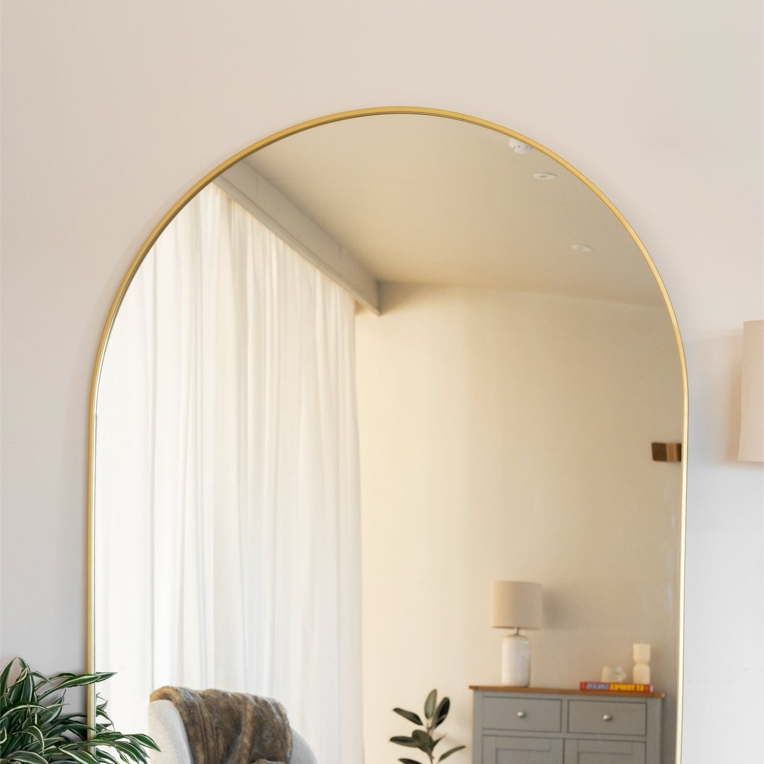 Akiko - Full Length Gold Metal Arched Mirror - 180cm x 90cm | Luxury Home Accessories | Heulog Glow
