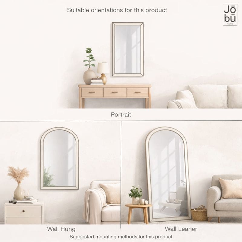 Akiko - Full Length Gold Metal Arched Mirror - 180cm x 90cm | Luxury Home Accessories | Heulog Glow
