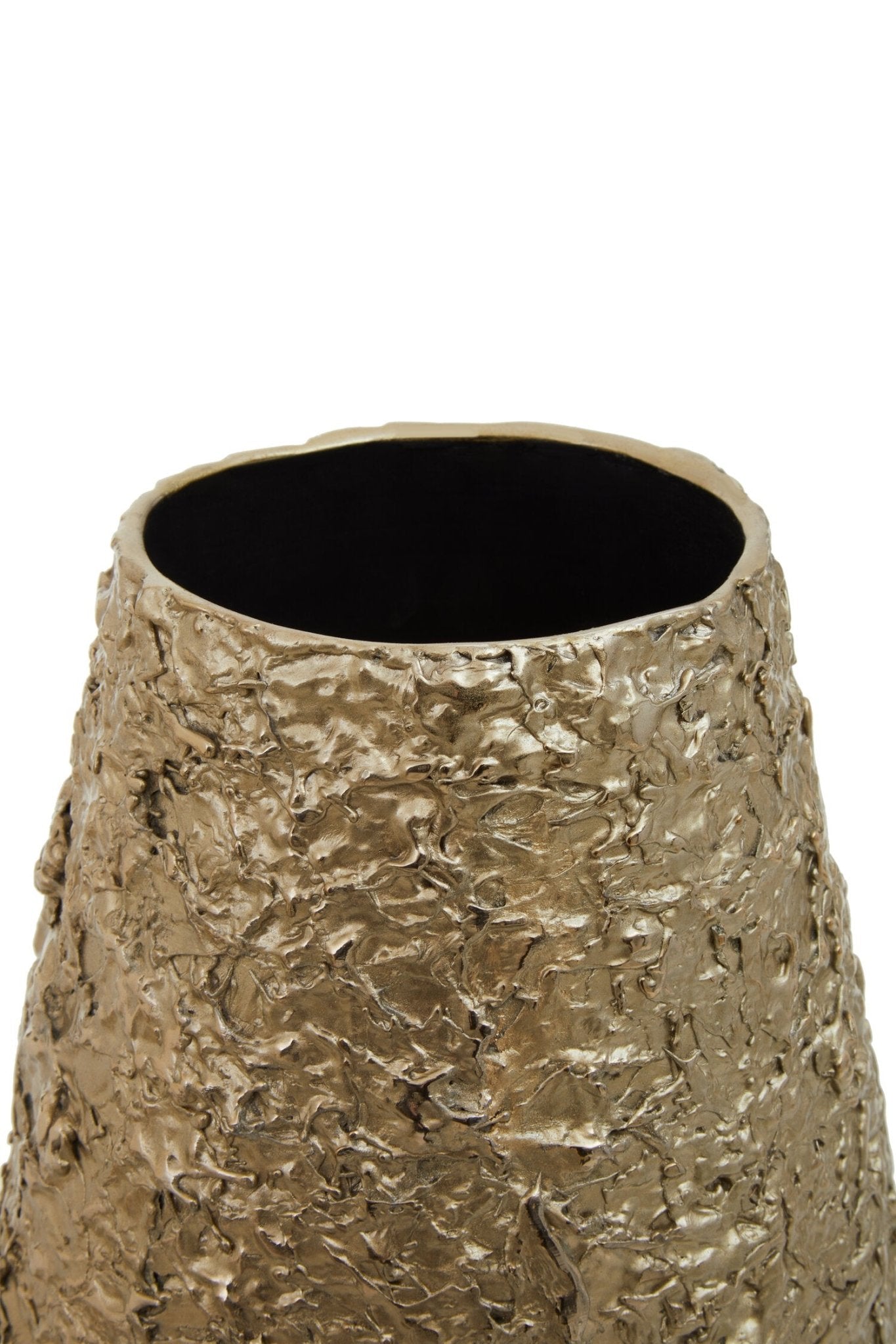 Akola Large Gold Textured Metal Vase | Luxury Home Accessories | Heulog Glow