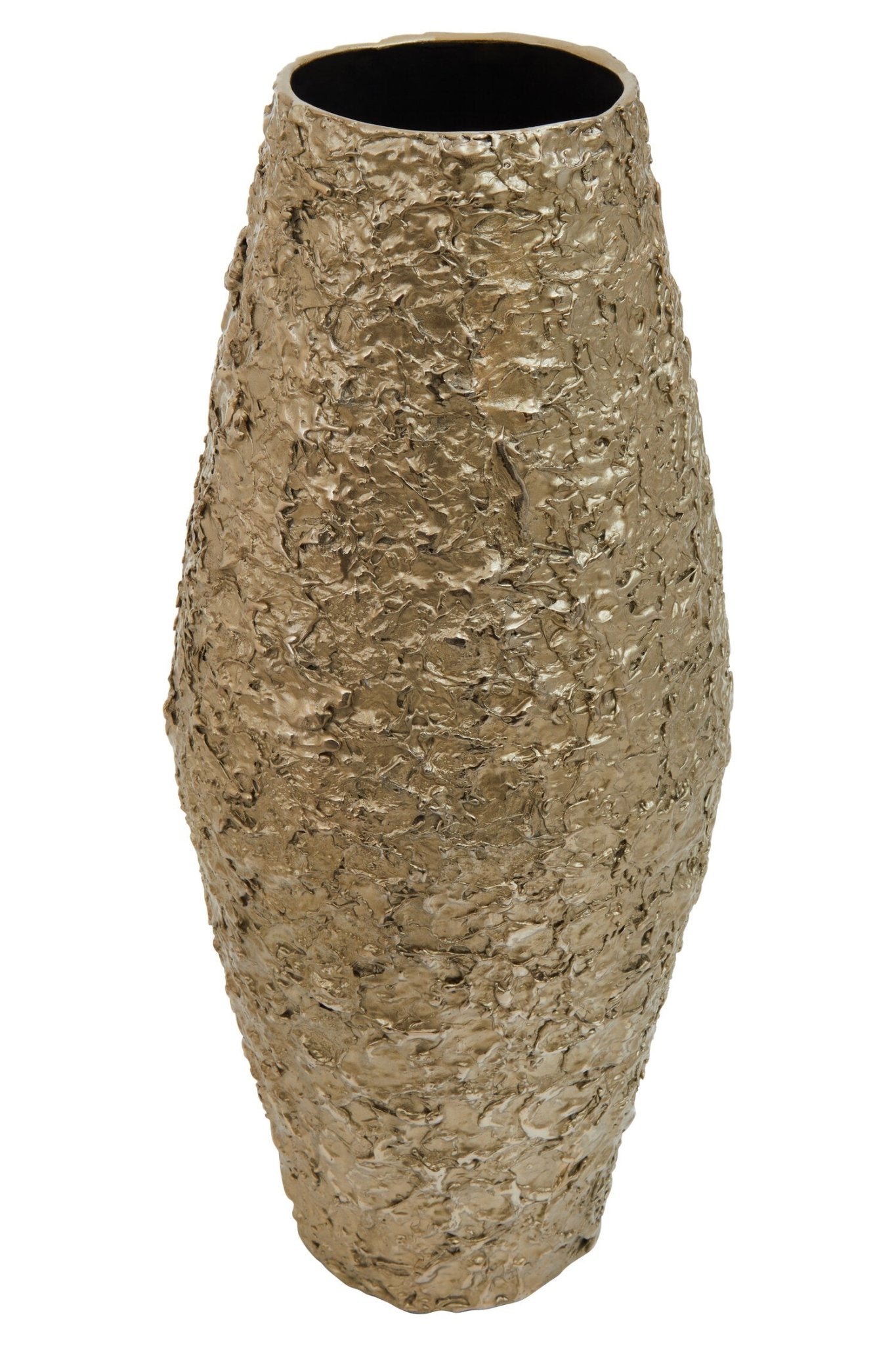 Akola Large Gold Textured Metal Vase | Luxury Home Accessories | Heulog Glow