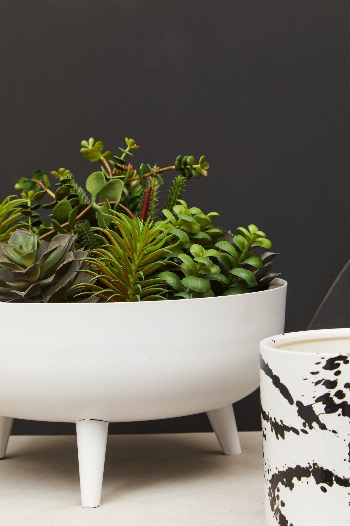 Alina White Footed Planter | Luxury Home Accessories | Heulog Glow