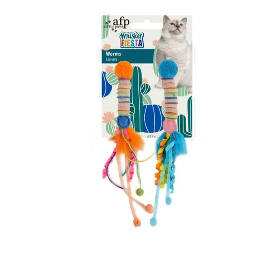 All For Paws Whisker Fiesta Worm Two Pack | Luxury Home Accessories | Heulog Glow