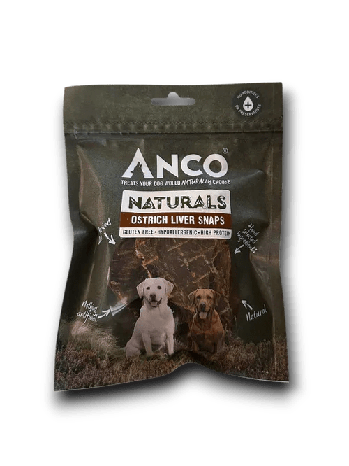 Anco Naturals Ostrich Liver Snaps BULK DEAL 12x85g | Luxury Home Accessories | Heulog Glow