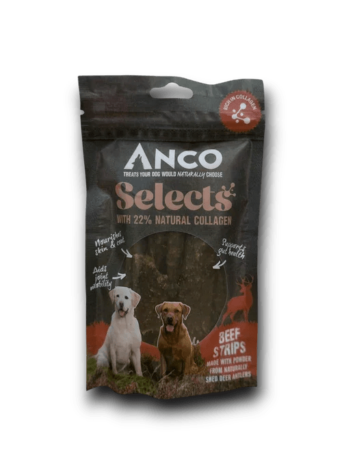 Anco Selects Beef Strips with Collagen BULK DEAL 10x85g | Luxury Home Accessories | Heulog Glow