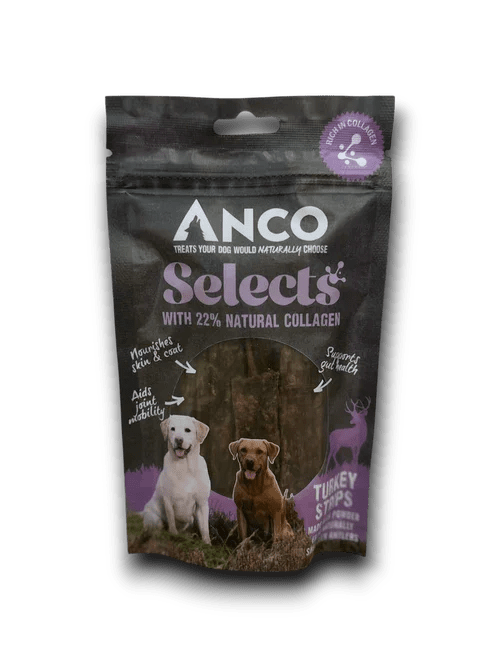 Anco Selects Turkey Strips with Collagen BULK DEAL 10x85g | Luxury Home Accessories | Heulog Glow